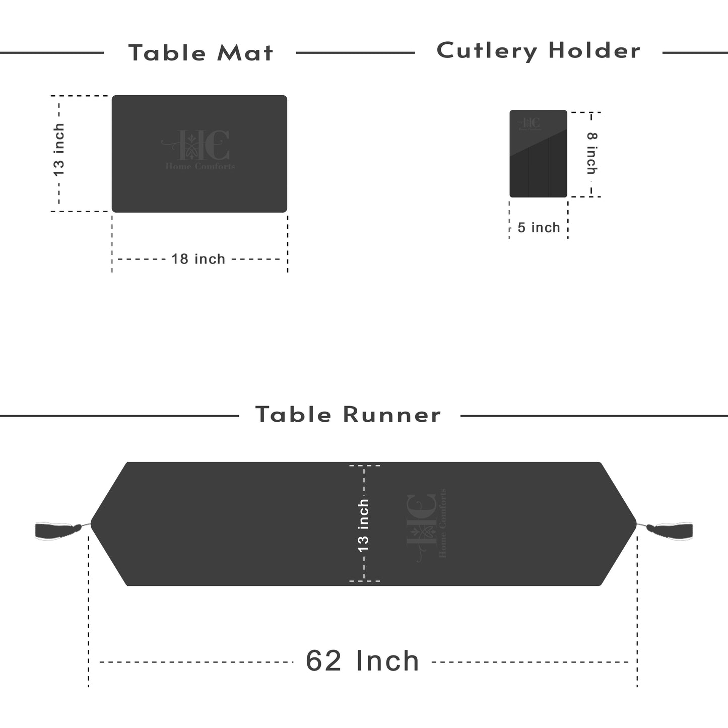 Carlson Sand Grey Silk Table Set